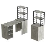 Стіл-тумба трансформер з етажеркою Смарт-4 урбан лайт, ТОВЩИНА СТІЛЬНИЦІ ДСП: 16 мм, ШИРИНА СТІЛЬНИЦІ: 145 см, ГЛИБИНА СТІЛЬНИЦІ: 60 см, КОЛІР МЕТАЛУ: ЧОРНИЙ, КОЛІР ДСП: БЕТОН