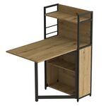 Розкладной стіл книжка з етажеркою (трансформер) Практик-1 артизан, ТОВЩИНА СТІЛЬНИЦІ ДСП: 16 мм, КОЛІР МЕТАЛУ: ЧОРНИЙ, КОЛІР ДСП: АРТИЗАН