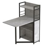 Розкладний стіл книжка з етажеркою (трансформер) Практик-1 бетон, ТОВЩИНА СТІЛЬНИЦІ ДСП: 16 мм, КОЛІР МЕТАЛУ: ЧОРНИЙ, КОЛІР ДСП: БЕТОН