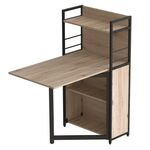 Розкладной стіл книжка з етажеркою (трансформер) Практик-1 сан маріно, ТОВЩИНА СТІЛЬНИЦІ ДСП: 16 мм, КОЛІР МЕТАЛУ: ЧОРНИЙ, КОЛІР ДСП: САН МАРІНО