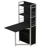 Розкладной стіл книжка з етажеркою (трансформер) Практик-2 кембра, ТОВЩИНА СТІЛЬНИЦІ ДСП: 16 мм, КОЛІР МЕТАЛУ: БІЛИЙ, КОЛІР ДСП: КЕМБРА