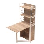 Розкладний стіл книжка з етажеркою (трансформер) Практик-2 сонома, ТОВЩИНА СТІЛЬНИЦІ ДСП: 16 мм, КОЛІР МЕТАЛУ: БІЛИЙ, КОЛІР ДСП: СОНОМА