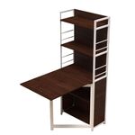 Розкладний стіл книжка з етажеркою (трансформер) Практик-2 венге, ТОВЩИНА СТІЛЬНИЦІ ДСП: 16 мм, КОЛІР МЕТАЛУ: БІЛИЙ, КОЛІР ДСП: ВЕНГЕ МАГИЯ