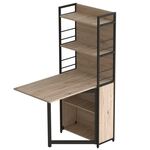 Розкладной стіл книжка з етажеркою (трансформер) Практик-2 сан маріно, ТОВЩИНА СТІЛЬНИЦІ ДСП: 16 мм, КОЛІР МЕТАЛУ: ЧОРНИЙ, КОЛІР ДСП: САН МАРІНО