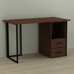 Стіл письмовий з тумбою на 2 шухляди Отто-2, ТОВЩИНА СТІЛЬНИЦІ ДСП: 16 мм, ШИРИНА СТІЛЬНИЦІ: 120 см, ГЛИБИНА СТІЛЬНИЦІ: 60 см, КОЛІР МЕТАЛУ: ЧОРНИЙ, КОЛІР ДСП: ВЕНГЕ МАГИЯ