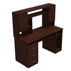 Стіл письмовий з шухлядами Анжело-1, ТОВЩИНА СТІЛЬНИЦІ ДСП: 16 мм, ШИРИНА СТІЛЬНИЦІ: 142,2 см, ГЛИБИНА СТІЛЬНИЦІ: 60 см, КОЛІР ДСП: ВЕНГЕ МАГИЯ