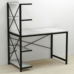 Стол письменный с этажеркой Джек-5, ТОЛЩИНА СТОЛЕШНИЦЫ ДСП: 16 мм, ШИРИНА СТОЛЕШНИЦЫ: 120 см, ГЛУБИНА СТОЛЕШНИЦЫ: 60 см, ЦВЕТ МЕТАЛЛА: ЧЕРНЫЙ, ЦВЕТ ДСП: БЕТОН