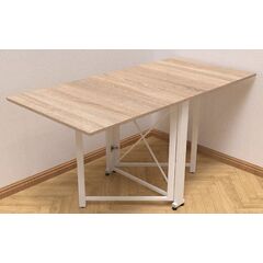 Стіл розкладний (трансформер) Оріон-2, ТОВЩИНА СТІЛЬНИЦІ ДСП: 16 мм, КОЛІР МЕТАЛУ: БІЛИЙ, КОЛІР ДСП: СОНОМА