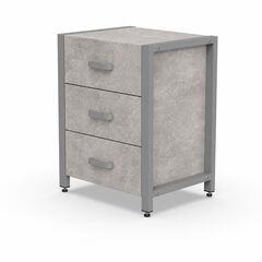Тумба офисная с 3 ящиками Vivien-30, ЦВЕТ МЕТАЛЛА: СЕРЫЙ, ЦВЕТ ДСП: БЕТОН