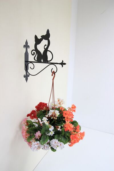 Декоративный кронштейн для подвесных цветов "Кошки", зображення 2