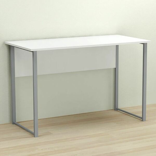 Письмовий стіл Курт-1 білий, ТОВЩИНА СТІЛЬНИЦІ ДСП: 16 мм, ШИРИНА СТІЛЬНИЦІ: 100 см, ГЛИБИНА СТІЛЬНИЦІ: 60 см, КОЛІР МЕТАЛУ: СІРИЙ, КОЛІР ДСП: БІЛИЙ, зображення 2