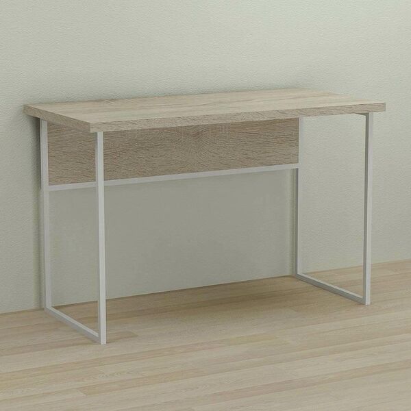 Письменный стол Коди-1 сонома, ТОЛЩИНА СТОЛЕШНИЦЫ ДСП: 32 мм, ШИРИНА СТОЛЕШНИЦЫ: 140 см, ГЛУБИНА СТОЛЕШНИЦЫ: 70 см, ЦВЕТ МЕТАЛЛА: БЕЛЫЙ, ЦВЕТ ДСП: СОНОМА, изображение 2