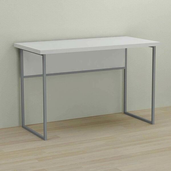 Письменный стол Коди-1 белый, ТОЛЩИНА СТОЛЕШНИЦЫ ДСП: 32 мм, ШИРИНА СТОЛЕШНИЦЫ: 140 см, ГЛУБИНА СТОЛЕШНИЦЫ: 60 см, ЦВЕТ МЕТАЛЛА: СЕРЫЙ, ЦВЕТ ДСП: БЕЛЫЙ, изображение 2