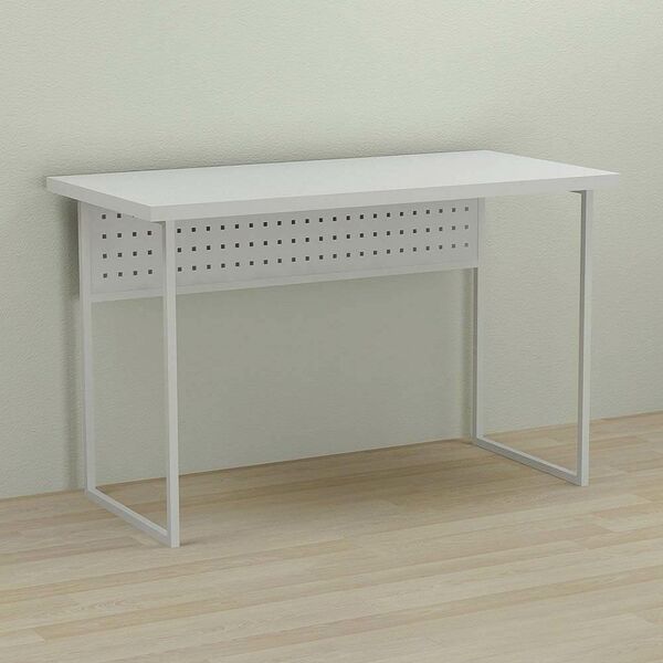 Письмовий стіл Майк-1 білий, ТОВЩИНА СТІЛЬНИЦІ ДСП: 32 мм, ШИРИНА СТІЛЬНИЦІ: 100 см, ГЛИБИНА СТІЛЬНИЦІ: 70 см, КОЛІР МЕТАЛУ: БІЛИЙ, КОЛІР ДСП: БІЛИЙ, зображення 2