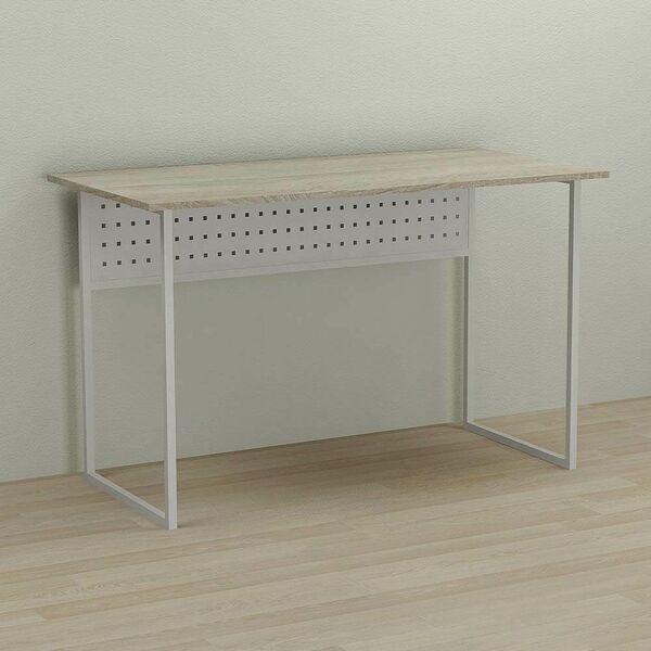 Письмовий стіл Майк-1 сонома, ТОВЩИНА СТІЛЬНИЦІ ДСП: 16 мм, ШИРИНА СТІЛЬНИЦІ: 140 см, ГЛИБИНА СТІЛЬНИЦІ: 70 см, КОЛІР МЕТАЛУ: БІЛИЙ, КОЛІР ДСП: СОНОМА, зображення 2