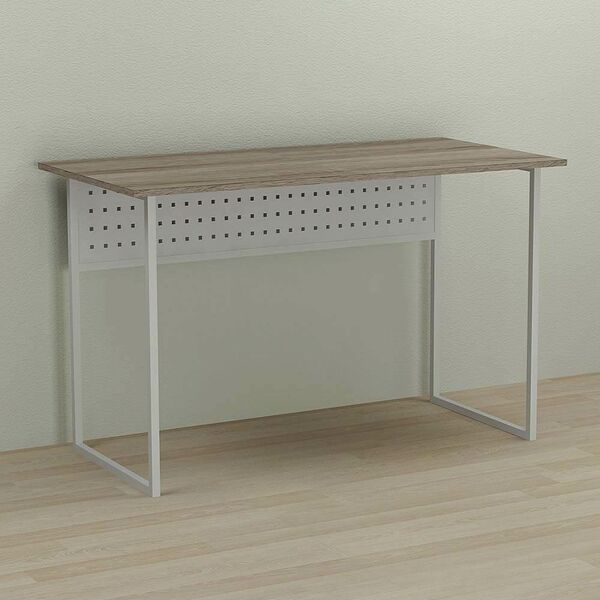 Письмовий стіл Майк-1 трюфель, ТОВЩИНА СТІЛЬНИЦІ ДСП: 16 мм, ШИРИНА СТІЛЬНИЦІ: 120 см, ГЛИБИНА СТІЛЬНИЦІ: 60 см, КОЛІР МЕТАЛУ: БІЛИЙ, КОЛІР ДСП: ТРЮФЕЛЬ, зображення 2