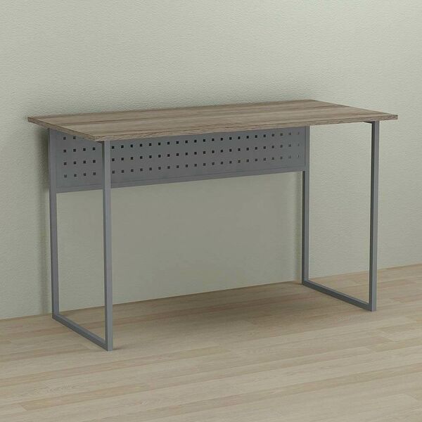 Письмовий стіл Майк-1 трюфель, ТОВЩИНА СТІЛЬНИЦІ ДСП: 16 мм, ШИРИНА СТІЛЬНИЦІ: 140 см, ГЛИБИНА СТІЛЬНИЦІ: 70 см, КОЛІР МЕТАЛУ: СІРИЙ, КОЛІР ДСП: ТРЮФЕЛЬ, зображення 2