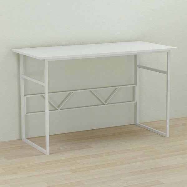 Стіл комп'ютерний Раян-1 білий, ТОВЩИНА СТІЛЬНИЦІ ДСП: 16 мм, ШИРИНА СТІЛЬНИЦІ: 120 см, ГЛИБИНА СТІЛЬНИЦІ: 70 см, КОЛІР МЕТАЛУ: БІЛИЙ, КОЛІР ДСП: БІЛИЙ