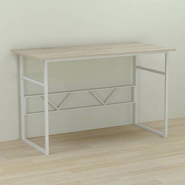 Стіл комп'ютерний Раян-1 сонома, ТОВЩИНА СТІЛЬНИЦІ ДСП: 16 мм, ШИРИНА СТІЛЬНИЦІ: 140 см, ГЛИБИНА СТІЛЬНИЦІ: 60 см, КОЛІР МЕТАЛУ: БІЛИЙ, КОЛІР ДСП: СОНОМА