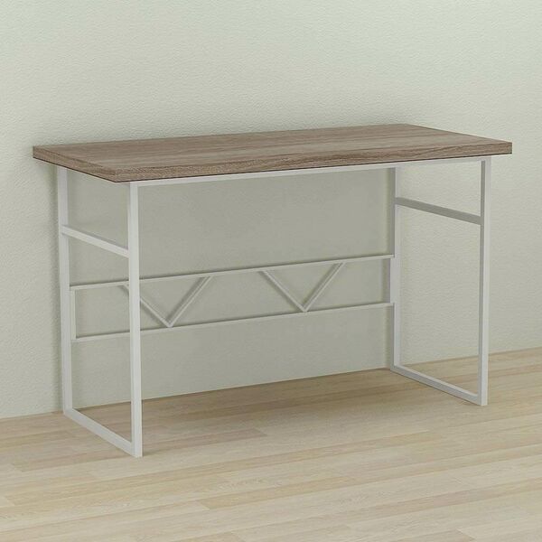 Стіл комп'ютерний Раян-1 трюфель, ТОВЩИНА СТІЛЬНИЦІ ДСП: 32 мм, ШИРИНА СТІЛЬНИЦІ: 100 см, ГЛИБИНА СТІЛЬНИЦІ: 60 см, КОЛІР МЕТАЛУ: БІЛИЙ, КОЛІР ДСП: ТРЮФЕЛЬ