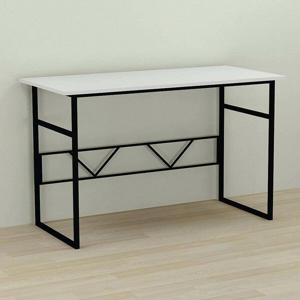 Стіл комп'ютерний Раян-1 білий, ТОВЩИНА СТІЛЬНИЦІ ДСП: 16 мм, ШИРИНА СТІЛЬНИЦІ: 120 см, ГЛИБИНА СТІЛЬНИЦІ: 70 см, КОЛІР МЕТАЛУ: ЧОРНИЙ, КОЛІР ДСП: БІЛИЙ