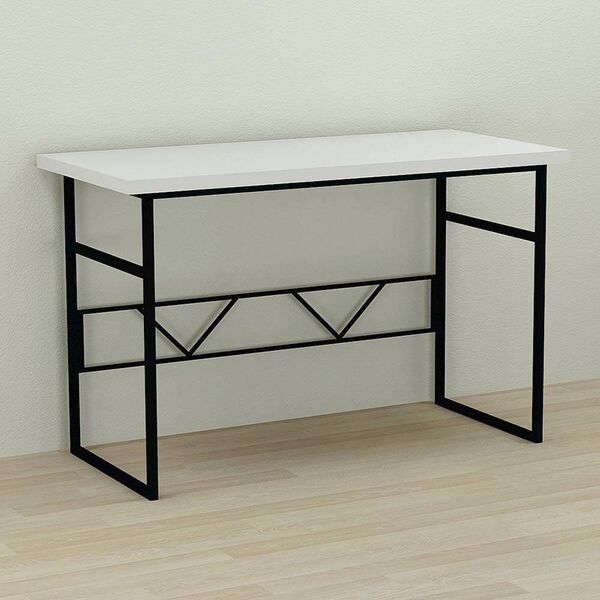 Стіл комп'ютерний Раян-1 білий, ТОВЩИНА СТІЛЬНИЦІ ДСП: 32 мм, ШИРИНА СТІЛЬНИЦІ: 100 см, ГЛИБИНА СТІЛЬНИЦІ: 60 см, КОЛІР МЕТАЛУ: ЧОРНИЙ, КОЛІР ДСП: БІЛИЙ