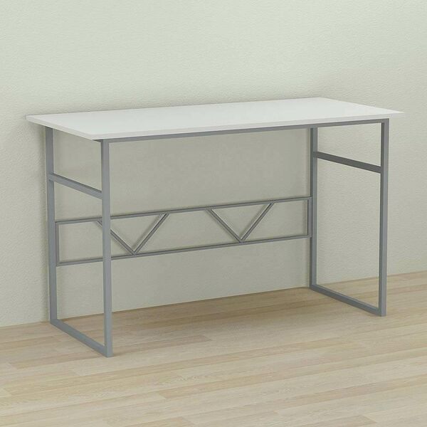 Стіл комп'ютерний Раян-1 білий, ТОВЩИНА СТІЛЬНИЦІ ДСП: 16 мм, ШИРИНА СТІЛЬНИЦІ: 100 см, ГЛИБИНА СТІЛЬНИЦІ: 60 см, КОЛІР МЕТАЛУ: СІРИЙ, КОЛІР ДСП: БІЛИЙ