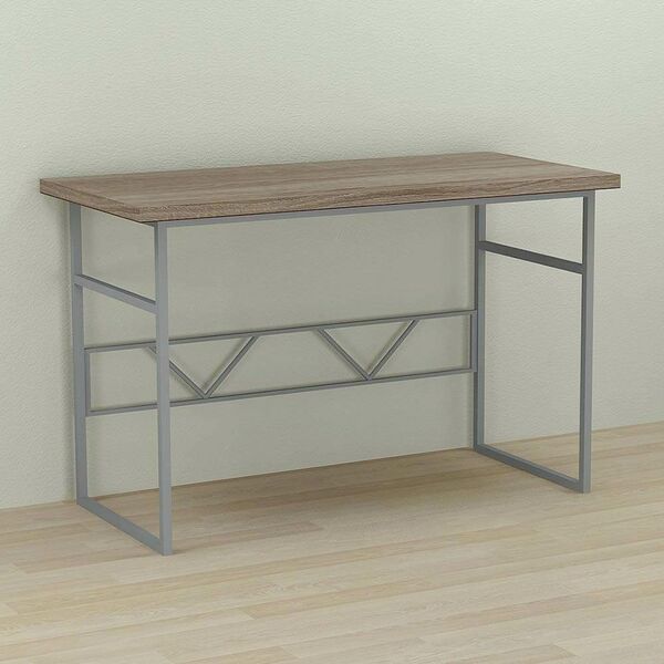 Стіл комп'ютерний Раян-1 трюфель, ТОВЩИНА СТІЛЬНИЦІ ДСП: 32 мм, ШИРИНА СТІЛЬНИЦІ: 100 см, ГЛИБИНА СТІЛЬНИЦІ: 60 см, КОЛІР МЕТАЛУ: СІРИЙ, КОЛІР ДСП: ТРЮФЕЛЬ