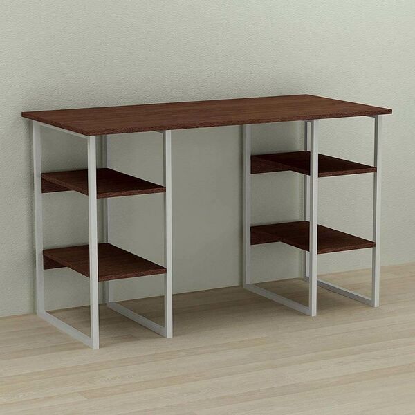 Стіл комп'ютерний Тім-5 венге, ТОВЩИНА СТІЛЬНИЦІ ДСП: 16 мм, ШИРИНА СТІЛЬНИЦІ: 120 см, ГЛИБИНА СТІЛЬНИЦІ: 70 см, КОЛІР МЕТАЛУ: БІЛИЙ, КОЛІР ДСП: ВЕНГЕ МАГИЯ