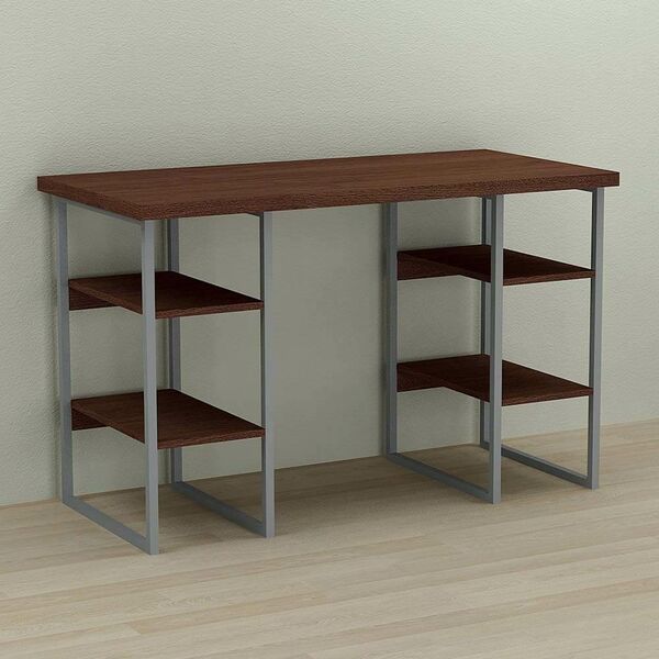 Стіл комп'ютерний Тім-5 венге, ТОВЩИНА СТІЛЬНИЦІ ДСП: 32 мм, ШИРИНА СТІЛЬНИЦІ: 140 см, ГЛИБИНА СТІЛЬНИЦІ: 70 см, КОЛІР МЕТАЛУ: СІРИЙ, КОЛІР ДСП: ВЕНГЕ МАГИЯ