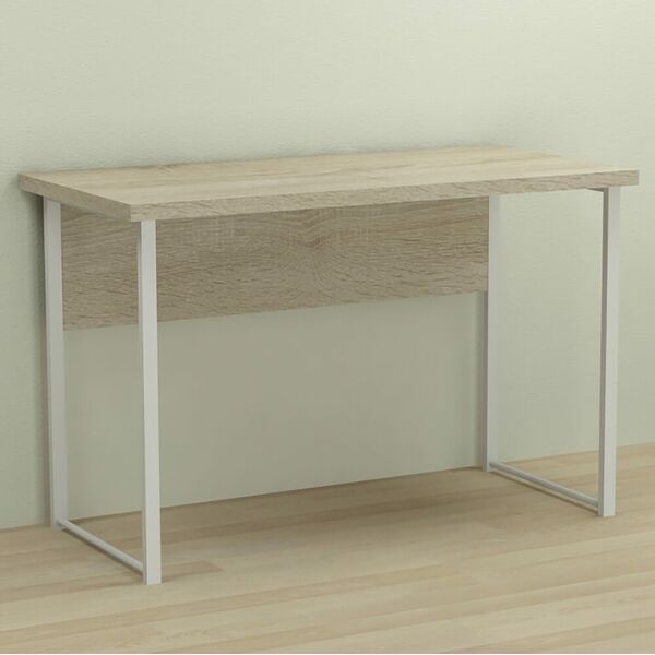 Письмовий стіл Курт-1 сонома, ТОВЩИНА СТІЛЬНИЦІ ДСП: 32 мм, ШИРИНА СТІЛЬНИЦІ: 100 см, ГЛИБИНА СТІЛЬНИЦІ: 60 см, КОЛІР МЕТАЛУ: БІЛИЙ, КОЛІР ДСП: СОНОМА, зображення 2