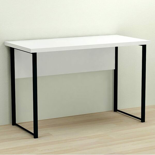 Письмовий стіл Курт-1 білий, ТОВЩИНА СТІЛЬНИЦІ ДСП: 32 мм, ШИРИНА СТІЛЬНИЦІ: 100 см, ГЛИБИНА СТІЛЬНИЦІ: 60 см, КОЛІР МЕТАЛУ: ЧОРНИЙ, КОЛІР ДСП: БІЛИЙ, зображення 2