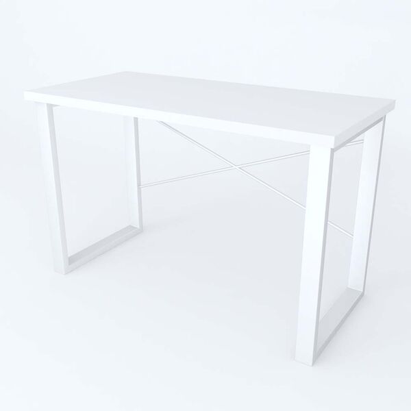 Стіл письмовий Дейв-2L білий, ТОВЩИНА СТІЛЬНИЦІ ДСП: 32 мм, ШИРИНА СТІЛЬНИЦІ: 100 см, ГЛИБИНА СТІЛЬНИЦІ: 60 см, КОЛІР МЕТАЛУ: БІЛИЙ, КОЛІР ДСП: БІЛИЙ