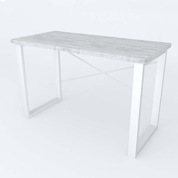 Стол письменный Дейв-2L урбан лайт, ТОВЩИНА СТІЛЬНИЦІ ДСП: 32 мм, ШИРИНА СТІЛЬНИЦІ: 100 см, ГЛИБИНА СТІЛЬНИЦІ: 60 см, КОЛІР МЕТАЛУ: БІЛИЙ, КОЛІР ДСП: БЕТОН