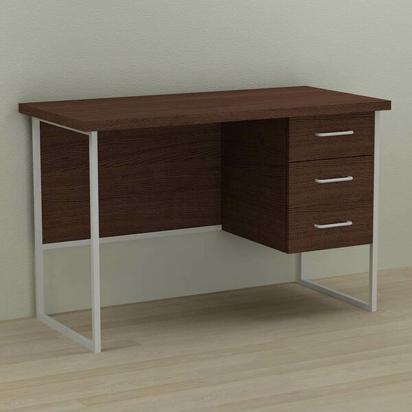 Стол письменный с 3 ящиками Гарри-3 венге, ТОЛЩИНА СТОЛЕШНИЦЫ ДСП: 32 мм, ШИРИНА СТОЛЕШНИЦЫ: 120 см, ГЛУБИНА СТОЛЕШНИЦЫ: 60 см, ЦВЕТ МЕТАЛЛА: БЕЛЫЙ, ЦВЕТ ДСП: ВЕНГЕ МАГИЯ
