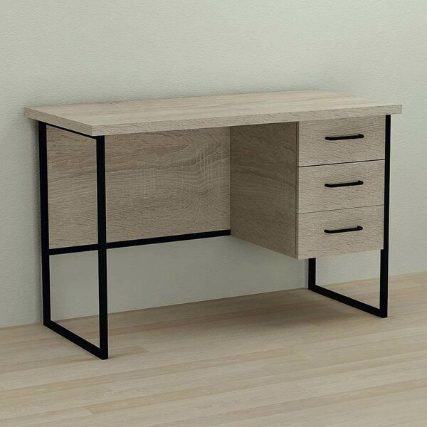 Стол письменный с 3 ящиками Гарри-3 сонома, ТОЛЩИНА СТОЛЕШНИЦЫ ДСП: 32 мм, ШИРИНА СТОЛЕШНИЦЫ: 120 см, ГЛУБИНА СТОЛЕШНИЦЫ: 70 см, ЦВЕТ МЕТАЛЛА: ЧЕРНЫЙ, ЦВЕТ ДСП: СОНОМА