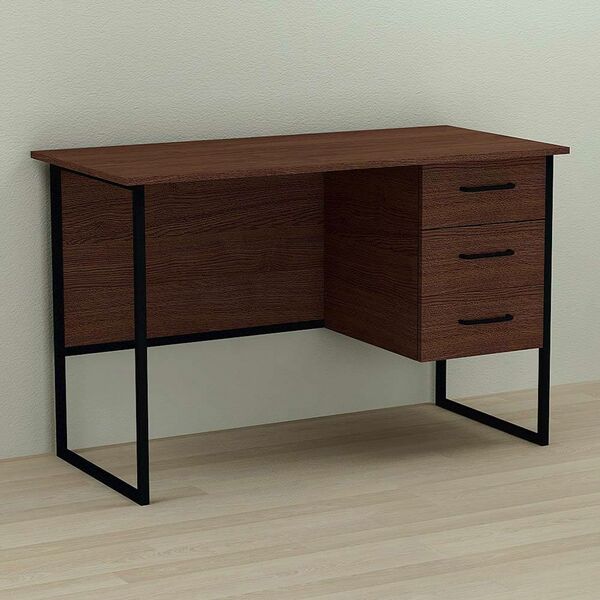 Стіл письмовий з 3 шухлядами Гаррі-3 венге, ТОВЩИНА СТІЛЬНИЦІ ДСП: 16 мм, ШИРИНА СТІЛЬНИЦІ: 120 см, ГЛИБИНА СТІЛЬНИЦІ: 60 см, КОЛІР МЕТАЛУ: ЧОРНИЙ, КОЛІР ДСП: ВЕНГЕ МАГИЯ