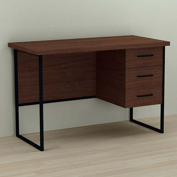 Стол письменный с 3 ящиками Гарри-3 венге, ТОЛЩИНА СТОЛЕШНИЦЫ ДСП: 32 мм, ШИРИНА СТОЛЕШНИЦЫ: 120 см, ГЛУБИНА СТОЛЕШНИЦЫ: 70 см, ЦВЕТ МЕТАЛЛА: ЧЕРНЫЙ, ЦВЕТ ДСП: ВЕНГЕ МАГИЯ