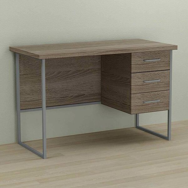 Стол письменный с 3 ящиками Гарри-3 трюфель, ТОЛЩИНА СТОЛЕШНИЦЫ ДСП: 32 мм, ШИРИНА СТОЛЕШНИЦЫ: 120 см, ГЛУБИНА СТОЛЕШНИЦЫ: 70 см, ЦВЕТ МЕТАЛЛА: СЕРЫЙ, ЦВЕТ ДСП: ТРЮФЕЛЬ