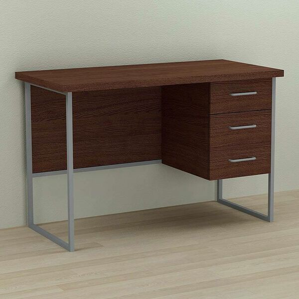 Стол письменный с 3 ящиками Гарри-3 венге, ТОЛЩИНА СТОЛЕШНИЦЫ ДСП: 32 мм, ШИРИНА СТОЛЕШНИЦЫ: 140 см, ГЛУБИНА СТОЛЕШНИЦЫ: 70 см, ЦВЕТ МЕТАЛЛА: СЕРЫЙ, ЦВЕТ ДСП: ВЕНГЕ МАГИЯ
