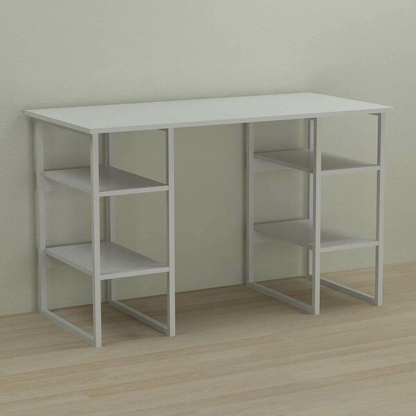 Стіл офісний Карен-4 білий, ТОВЩИНА СТІЛЬНИЦІ ДСП: 16 мм, ШИРИНА СТІЛЬНИЦІ: 120 см, ГЛИБИНА СТІЛЬНИЦІ: 70 см, КОЛІР МЕТАЛУ: БІЛИЙ, КОЛІР ДСП: БІЛИЙ