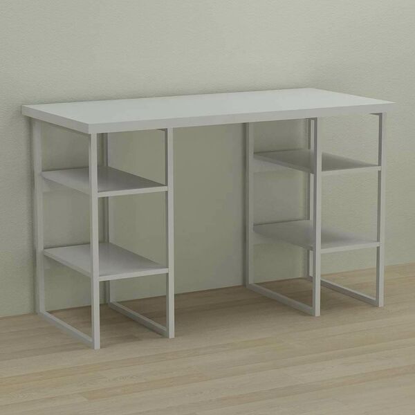 Стіл офісний Карен-4 білий, ТОВЩИНА СТІЛЬНИЦІ ДСП: 32 мм, ШИРИНА СТІЛЬНИЦІ: 120 см, ГЛИБИНА СТІЛЬНИЦІ: 70 см, КОЛІР МЕТАЛУ: БІЛИЙ, КОЛІР ДСП: БІЛИЙ