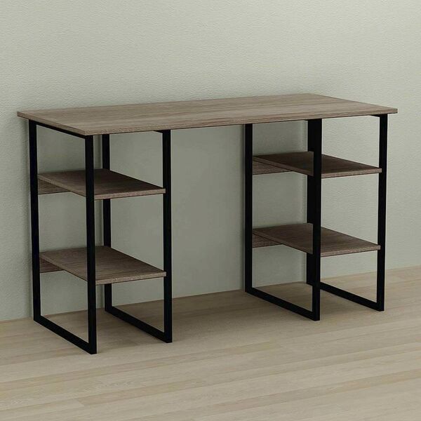 Стіл офісний Карен-4 трюфель, ТОВЩИНА СТІЛЬНИЦІ ДСП: 16 мм, ШИРИНА СТІЛЬНИЦІ: 140 см, ГЛИБИНА СТІЛЬНИЦІ: 70 см, КОЛІР МЕТАЛУ: ЧОРНИЙ, КОЛІР ДСП: ТРЮФЕЛЬ