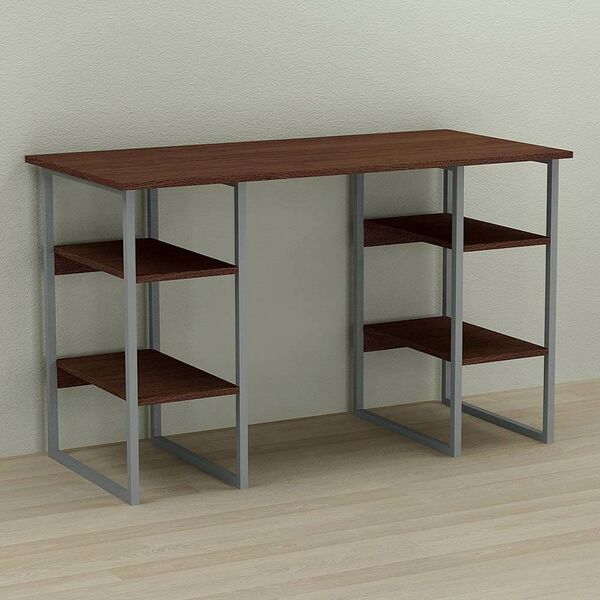 Стіл офісний Карен-4 венге, ТОВЩИНА СТІЛЬНИЦІ ДСП: 16 мм, ШИРИНА СТІЛЬНИЦІ: 140 см, ГЛИБИНА СТІЛЬНИЦІ: 60 см, КОЛІР МЕТАЛУ: СІРИЙ, КОЛІР ДСП: ВЕНГЕ МАГИЯ