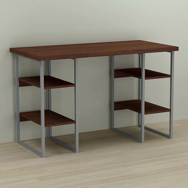 Стіл офісний Карен-4 венге, ТОВЩИНА СТІЛЬНИЦІ ДСП: 32 мм, ШИРИНА СТІЛЬНИЦІ: 140 см, ГЛИБИНА СТІЛЬНИЦІ: 70 см, КОЛІР МЕТАЛУ: СІРИЙ, КОЛІР ДСП: ВЕНГЕ МАГИЯ