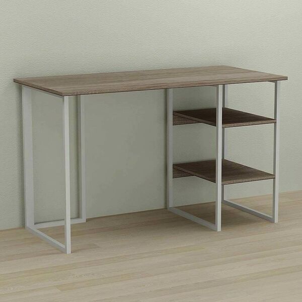 Стол офисный Кевин-2 трюфель, ТОЛЩИНА СТОЛЕШНИЦЫ ДСП: 16 мм, ШИРИНА СТОЛЕШНИЦЫ: 140 см, ГЛУБИНА СТОЛЕШНИЦЫ: 70 см, ЦВЕТ МЕТАЛЛА: БЕЛЫЙ, ЦВЕТ ДСП: ТРЮФЕЛЬ