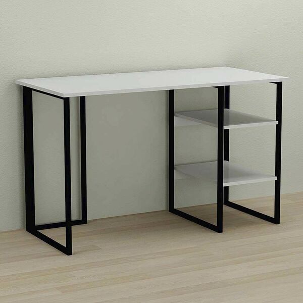 Стол офисный Кевин-2 белый, ТОЛЩИНА СТОЛЕШНИЦЫ ДСП: 16 мм, ШИРИНА СТОЛЕШНИЦЫ: 120 см, ГЛУБИНА СТОЛЕШНИЦЫ: 60 см, ЦВЕТ МЕТАЛЛА: ЧЕРНЫЙ, ЦВЕТ ДСП: БЕЛЫЙ