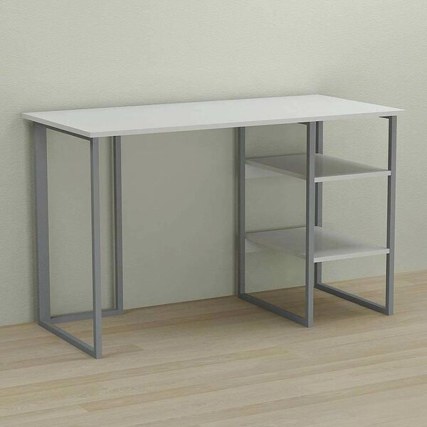 Стол офисный Кевин-2 белый, ТОЛЩИНА СТОЛЕШНИЦЫ ДСП: 16 мм, ШИРИНА СТОЛЕШНИЦЫ: 100 см, ГЛУБИНА СТОЛЕШНИЦЫ: 60 см, ЦВЕТ МЕТАЛЛА: СЕРЫЙ, ЦВЕТ ДСП: БЕЛЫЙ