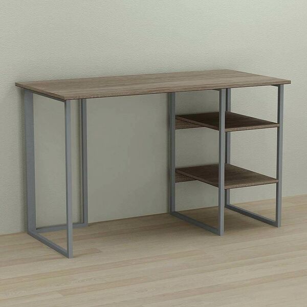 Стол офисный Кевин-2 трюфель, ТОЛЩИНА СТОЛЕШНИЦЫ ДСП: 16 мм, ШИРИНА СТОЛЕШНИЦЫ: 100 см, ГЛУБИНА СТОЛЕШНИЦЫ: 70 см, ЦВЕТ МЕТАЛЛА: СЕРЫЙ, ЦВЕТ ДСП: ТРЮФЕЛЬ