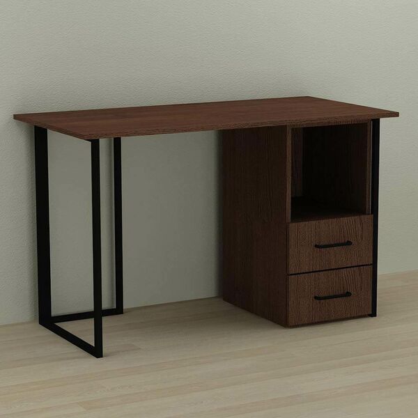 Стіл письмовий з тумбою на 2 шухляди Отто-2 венге, ТОВЩИНА СТІЛЬНИЦІ ДСП: 16 мм, ШИРИНА СТІЛЬНИЦІ: 140 см, ГЛИБИНА СТІЛЬНИЦІ: 60 см, КОЛІР МЕТАЛУ: ЧОРНИЙ, КОЛІР ДСП: ВЕНГЕ МАГИЯ